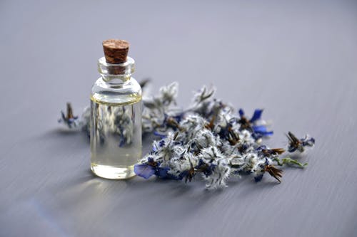 lavender oil in a bottle